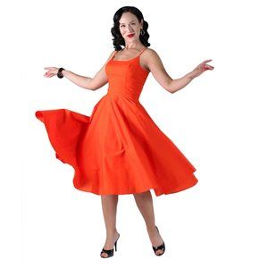 Tatyana Peggy Fit & Flare Midi in Orange